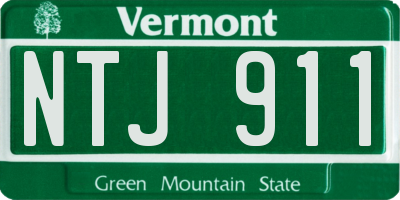 VT license plate NTJ911