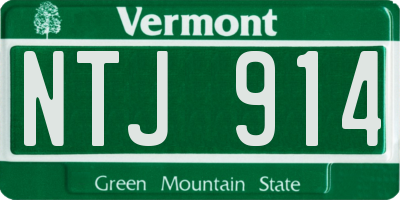 VT license plate NTJ914