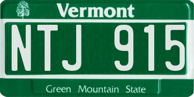 VT license plate NTJ915