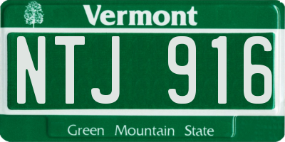 VT license plate NTJ916