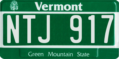VT license plate NTJ917