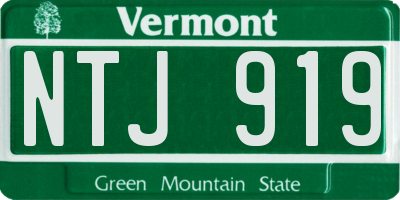 VT license plate NTJ919