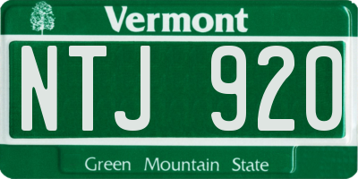 VT license plate NTJ920