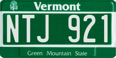 VT license plate NTJ921