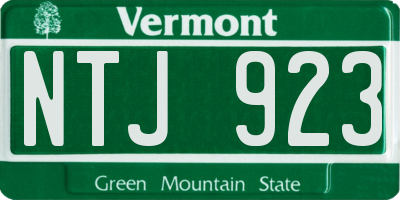 VT license plate NTJ923