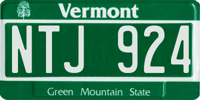 VT license plate NTJ924