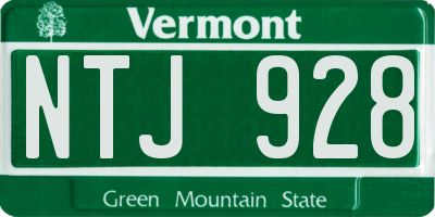 VT license plate NTJ928
