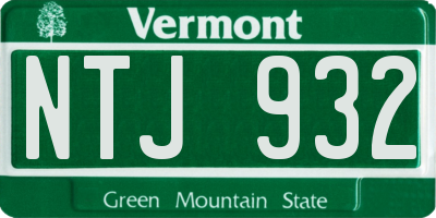 VT license plate NTJ932