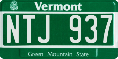 VT license plate NTJ937