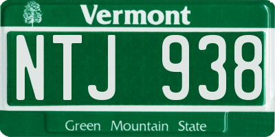 VT license plate NTJ938