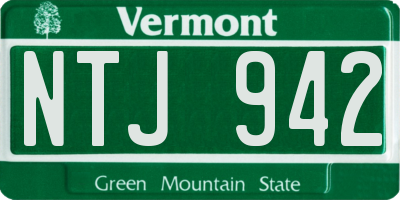 VT license plate NTJ942