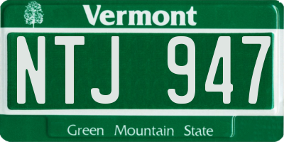 VT license plate NTJ947