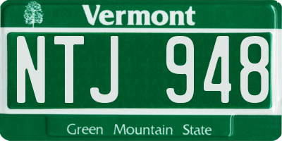 VT license plate NTJ948
