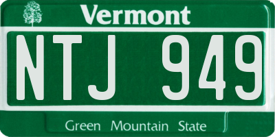 VT license plate NTJ949