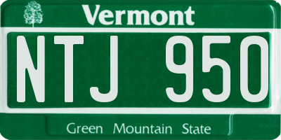 VT license plate NTJ950