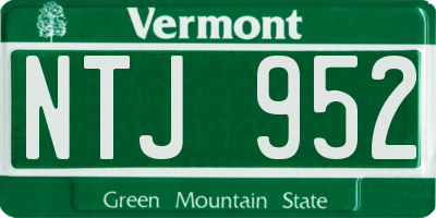 VT license plate NTJ952