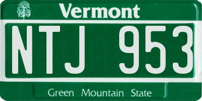 VT license plate NTJ953
