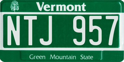 VT license plate NTJ957