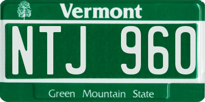 VT license plate NTJ960