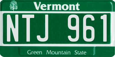 VT license plate NTJ961