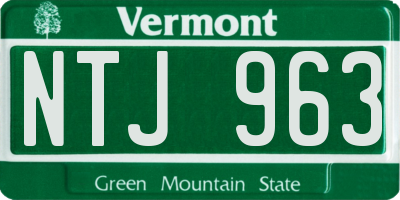 VT license plate NTJ963
