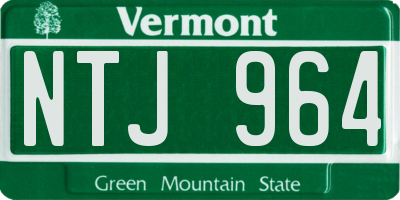 VT license plate NTJ964