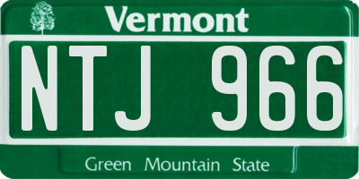VT license plate NTJ966