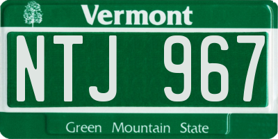 VT license plate NTJ967