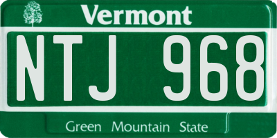 VT license plate NTJ968
