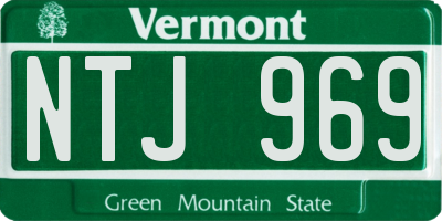 VT license plate NTJ969