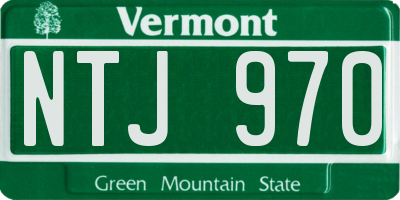 VT license plate NTJ970