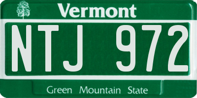 VT license plate NTJ972