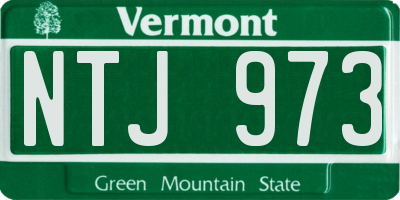 VT license plate NTJ973