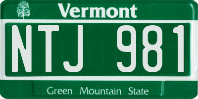 VT license plate NTJ981