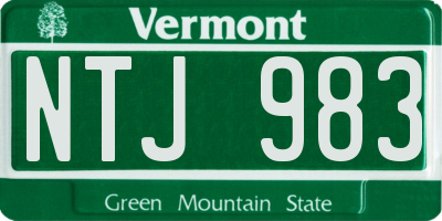 VT license plate NTJ983