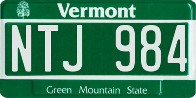 VT license plate NTJ984