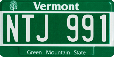 VT license plate NTJ991