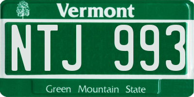 VT license plate NTJ993