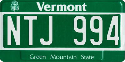 VT license plate NTJ994