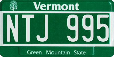VT license plate NTJ995