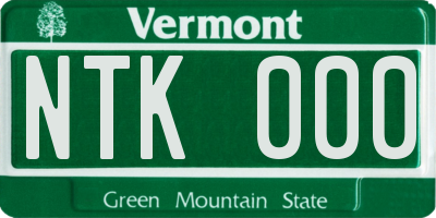 VT license plate NTK000