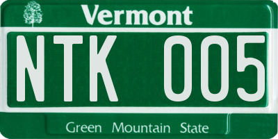 VT license plate NTK005