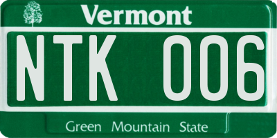 VT license plate NTK006