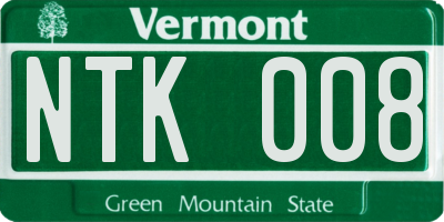 VT license plate NTK008