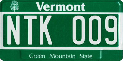 VT license plate NTK009