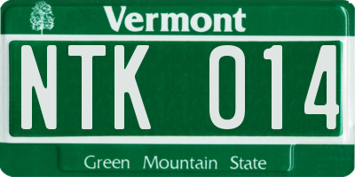 VT license plate NTK014