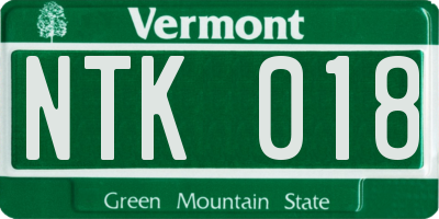 VT license plate NTK018