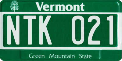 VT license plate NTK021