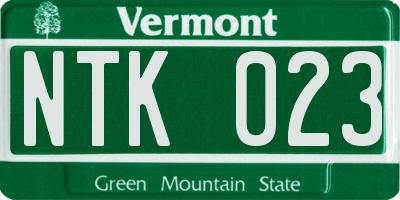 VT license plate NTK023