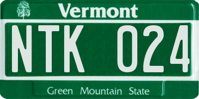 VT license plate NTK024